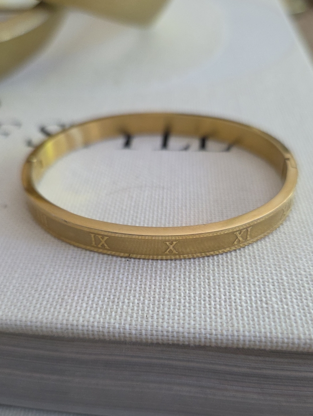 Women’s Gold Roman Numeral Bangle Bracelet